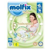 Bỉm - Tã dán Molfix Jumbo size NB 70+6 miếng (cho bé <5kg)