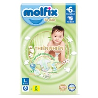 Bỉm - Tã dán Molfix Super Jumbo size L 68+6 miếng (cho bé 9kg-13kg)