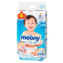 Bỉm - Tã dán Moony cộng miếng size L 54 + 4 (9 - 14kg)